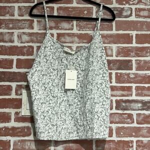 NWT Everlane The Slip Cami in Sage Mini Floral Size 16